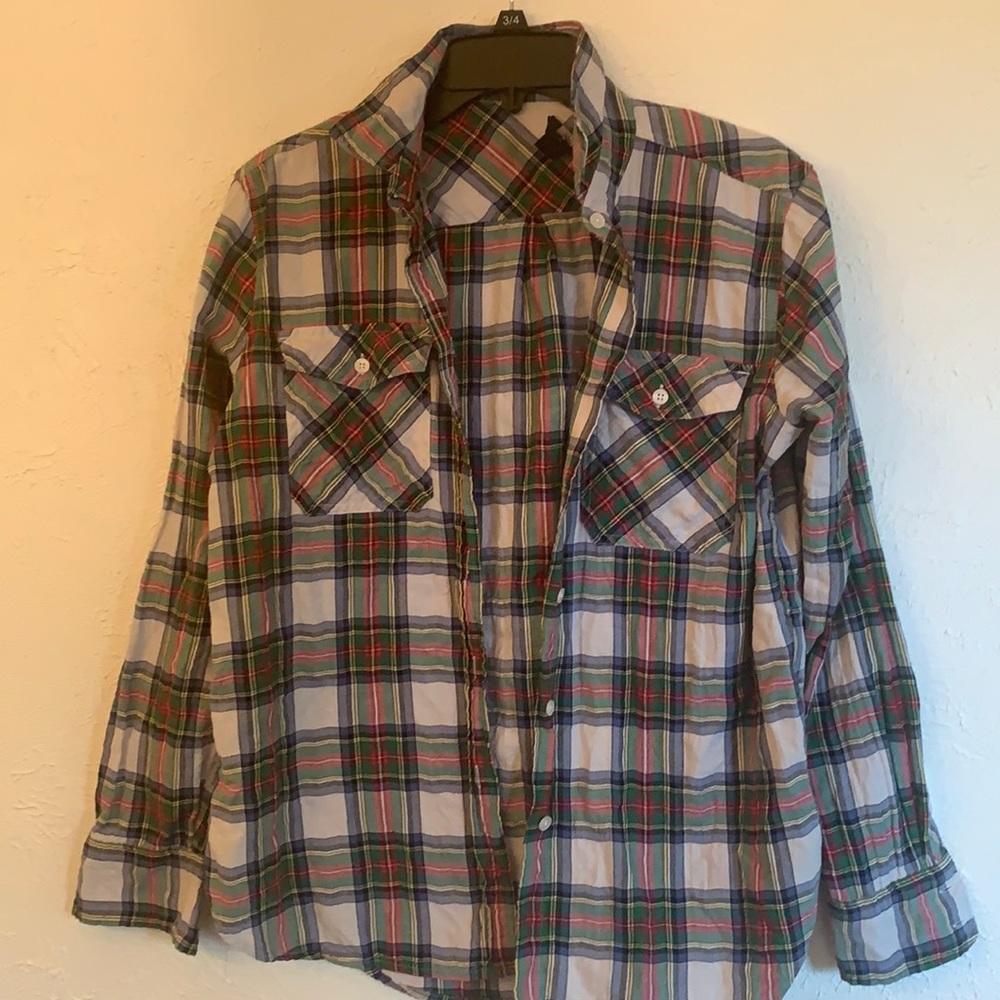 J Crew Plaid cotton button down shirt size 6